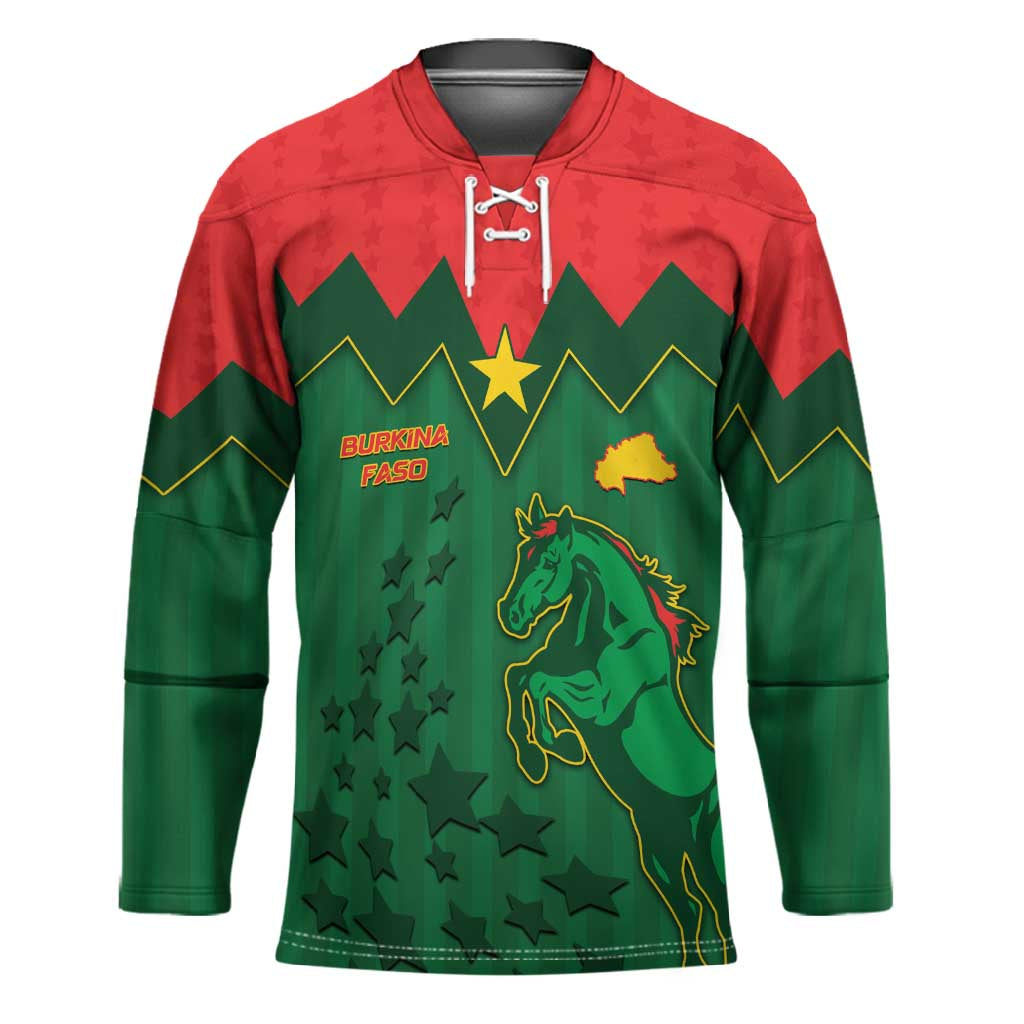 Custom Football Burkina Faso Hockey Jersey Rising Star And Horse Sport Style - Wonder Print Shop