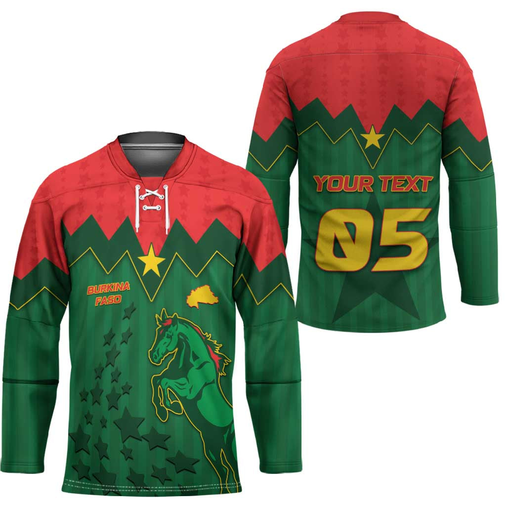 Custom Football Burkina Faso Hockey Jersey Rising Star And Horse Sport Style - Wonder Print Shop