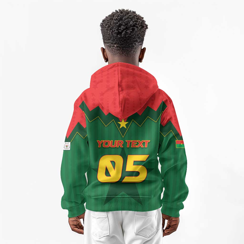 Custom Football Burkina Faso Kid Hoodie Rising Star And Horse Sport Style - Wonder Print Shop