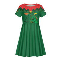 Custom Football Burkina Faso Kid Short Sleeve Dress Rising Star And Horse Sport Style - Wonder Print Shop