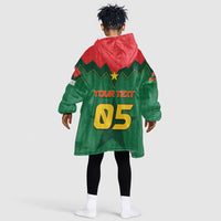 Custom Football Burkina Faso Kid Wearable Blanket Hoodie Rising Star And Horse Sport Style - Wonder Print Shop