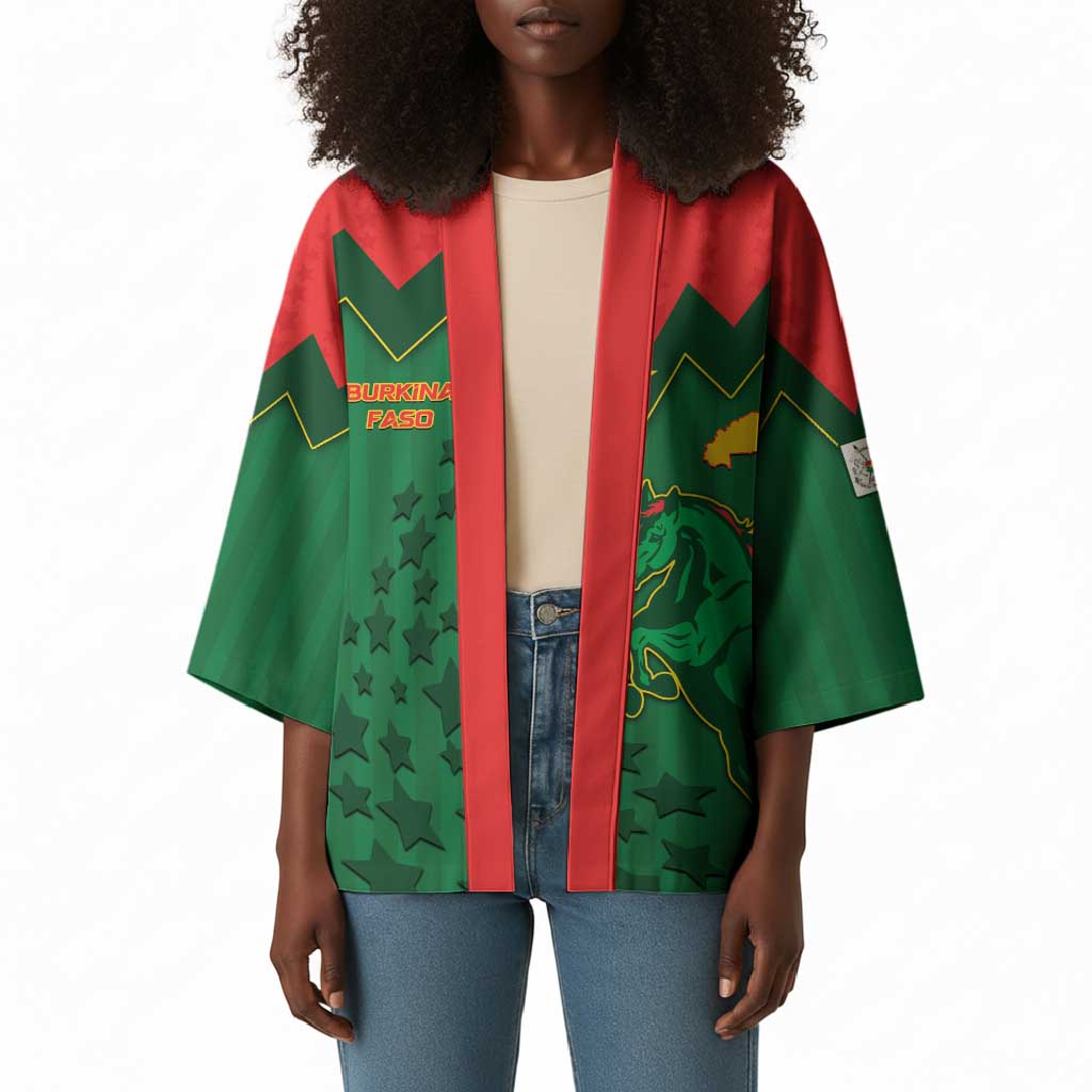 Custom Football Burkina Faso Kimono Rising Star And Horse Sport Style - Wonder Print Shop