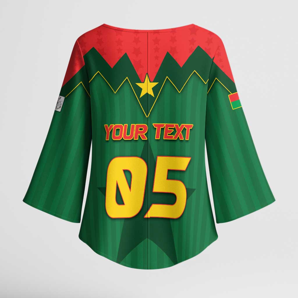 Custom Football Burkina Faso Kimono Sleeve Blouse Rising Star And Horse Sport Style - Wonder Print Shop