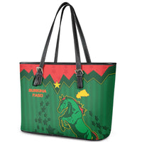Football Burkina Faso Leather Tote Bag Rising Star And Horse Sport Style - Wonder Print Shop