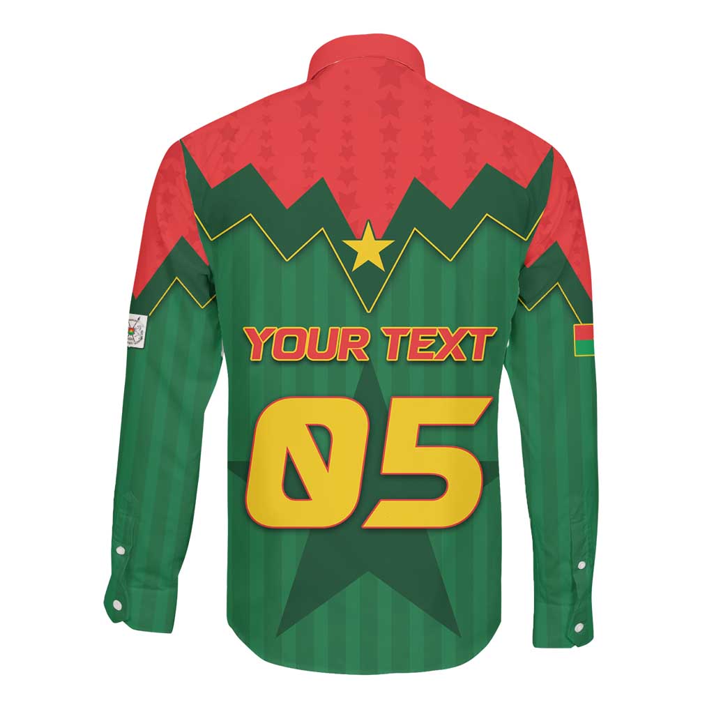 Custom Football Burkina Faso Long Sleeve Button Shirt Rising Star And Horse Sport Style - Wonder Print Shop