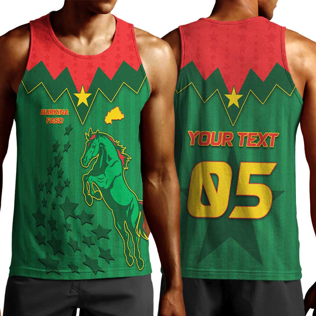 Custom Football Burkina Faso Men Tank Top Rising Star And Horse Sport Style - Wonder Print Shop