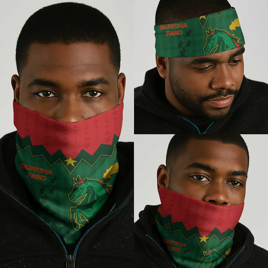 Football Burkina Faso Neck Gaiter Rising Star And Horse Sport Style - Wonder Print Shop