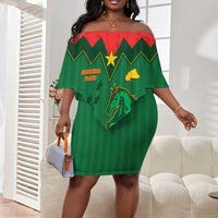 Custom Football Burkina Faso Off Shoulder Short Dress Rising Star And Horse Sport Style - Wonder Print Shop