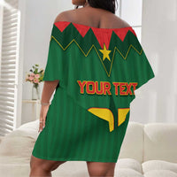 Custom Football Burkina Faso Off Shoulder Short Dress Rising Star And Horse Sport Style - Wonder Print Shop