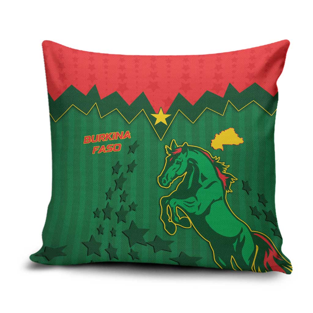 Football Burkina Faso Pillow Cover Rising Star And Horse Sport Style - Wonder Print Shop