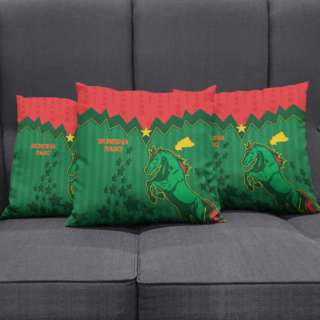Football Burkina Faso Pillow Cover Rising Star And Horse Sport Style - Wonder Print Shop