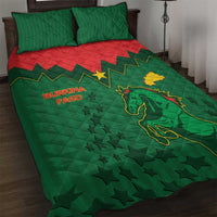 Football Burkina Faso Quilt Bed Set Rising Star And Horse Sport Style - Wonder Print Shop