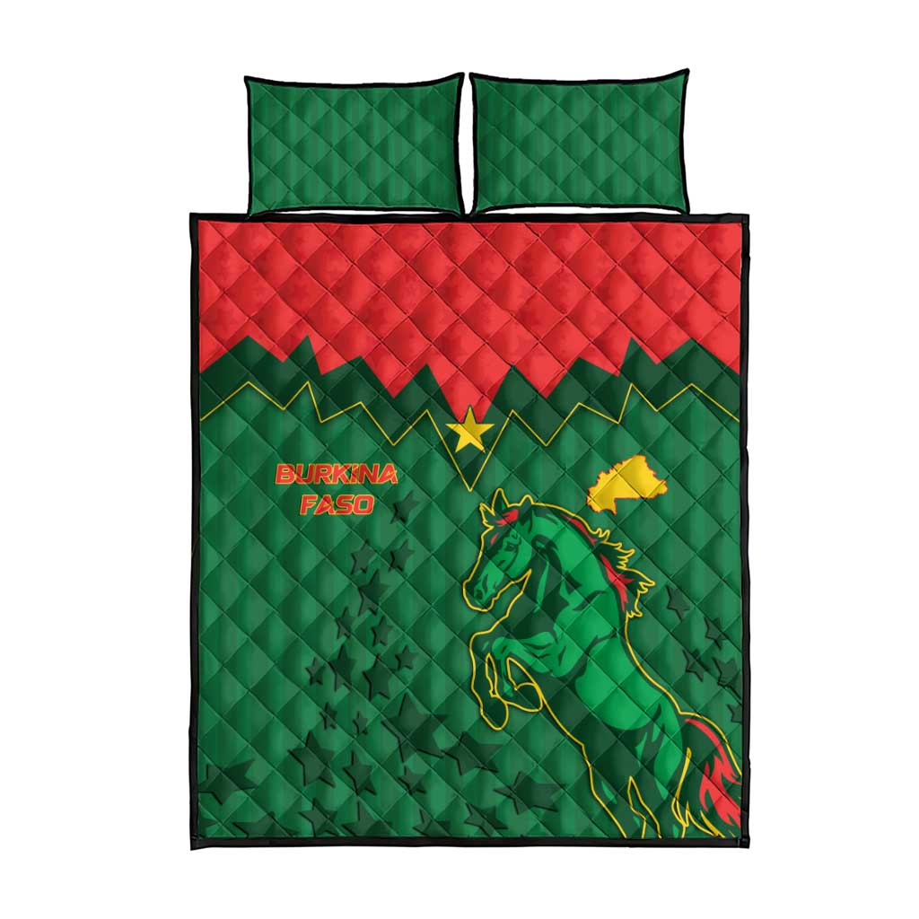 Football Burkina Faso Quilt Bed Set Rising Star And Horse Sport Style - Wonder Print Shop