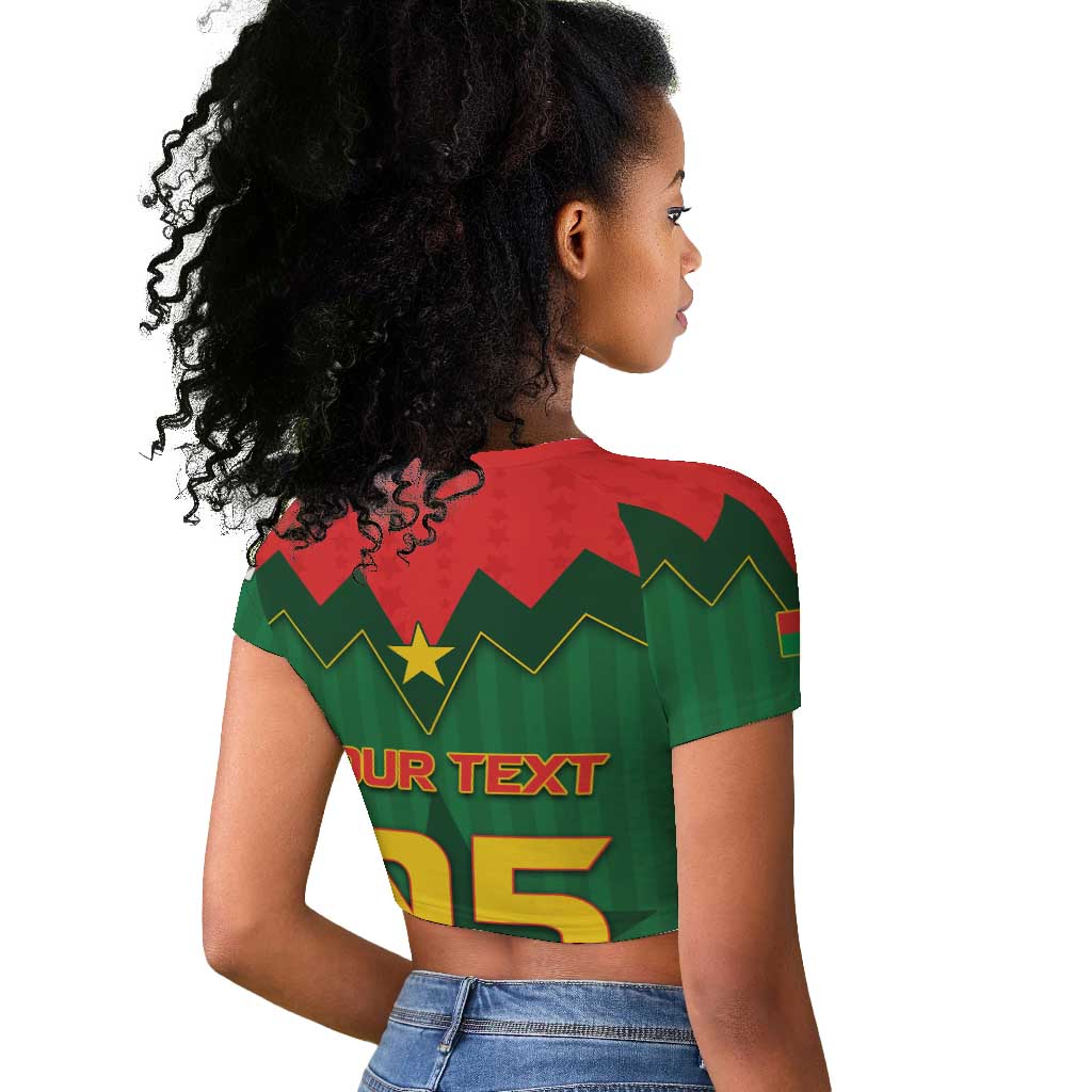 Custom Football Burkina Faso Raglan Cropped T shirt Rising Star And Horse Sport Style - Wonder Print Shop