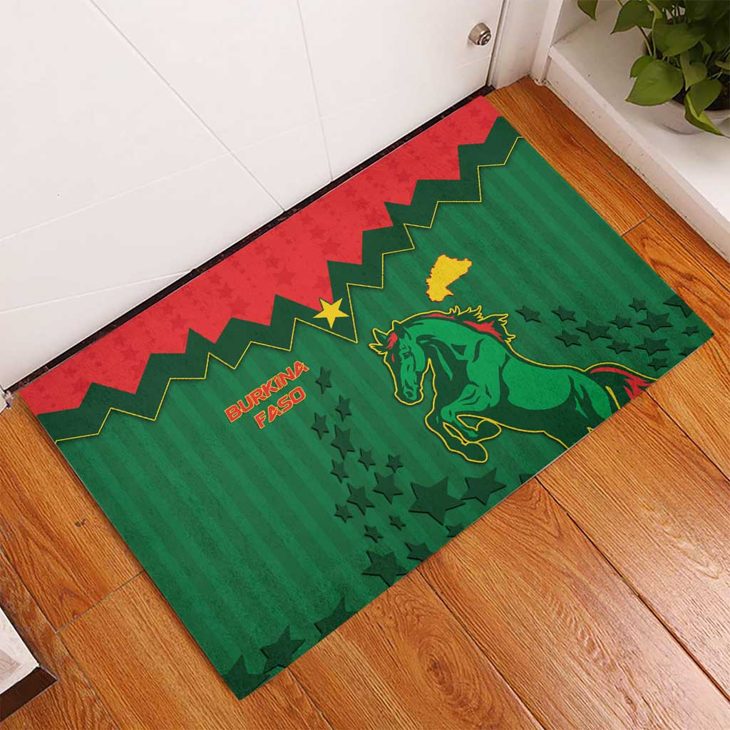Football Burkina Faso Rubber Doormat Rising Star And Horse Sport Style - Wonder Print Shop