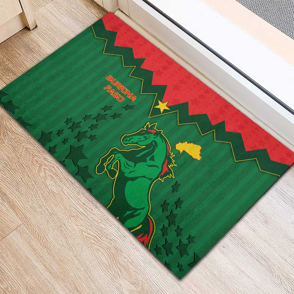Football Burkina Faso Rubber Doormat Rising Star And Horse Sport Style - Wonder Print Shop