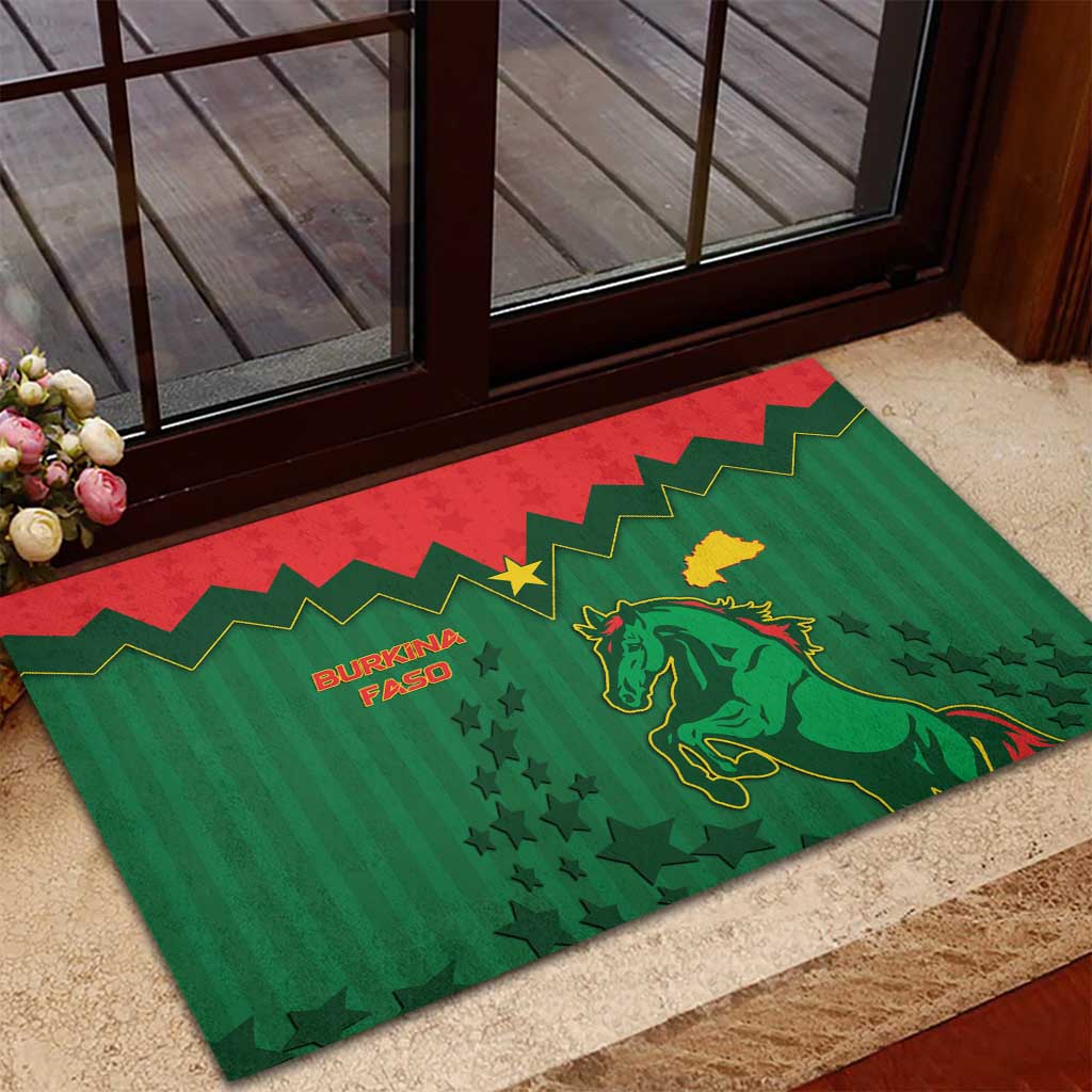Football Burkina Faso Rubber Doormat Rising Star And Horse Sport Style - Wonder Print Shop