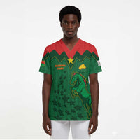 Custom Football Burkina Faso Scrub Top Rising Star And Horse Sport Style - Wonder Print Shop