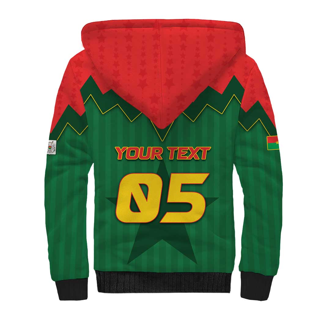 Custom Football Burkina Faso Sherpa Hoodie Rising Star And Horse Sport Style - Wonder Print Shop