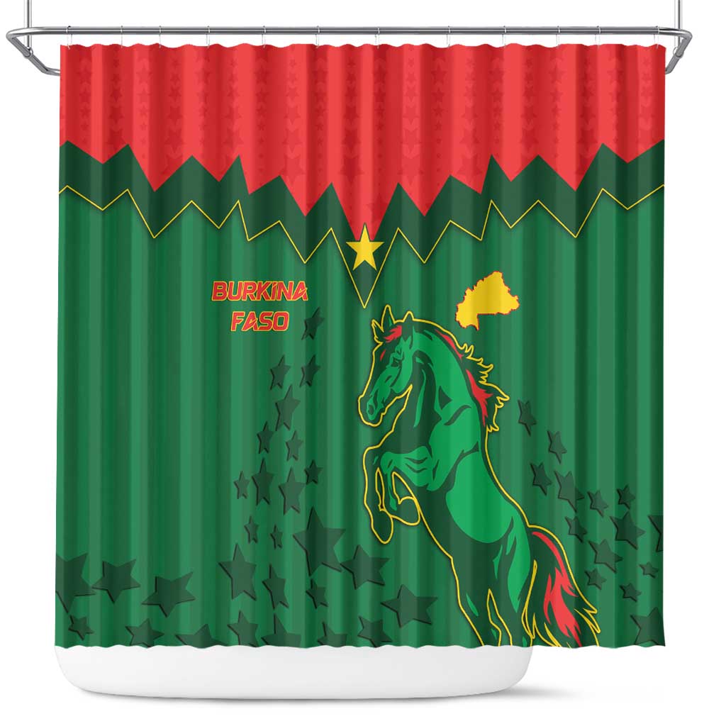 Football Burkina Faso Shower Curtain Rising Star And Horse Sport Style - Wonder Print Shop