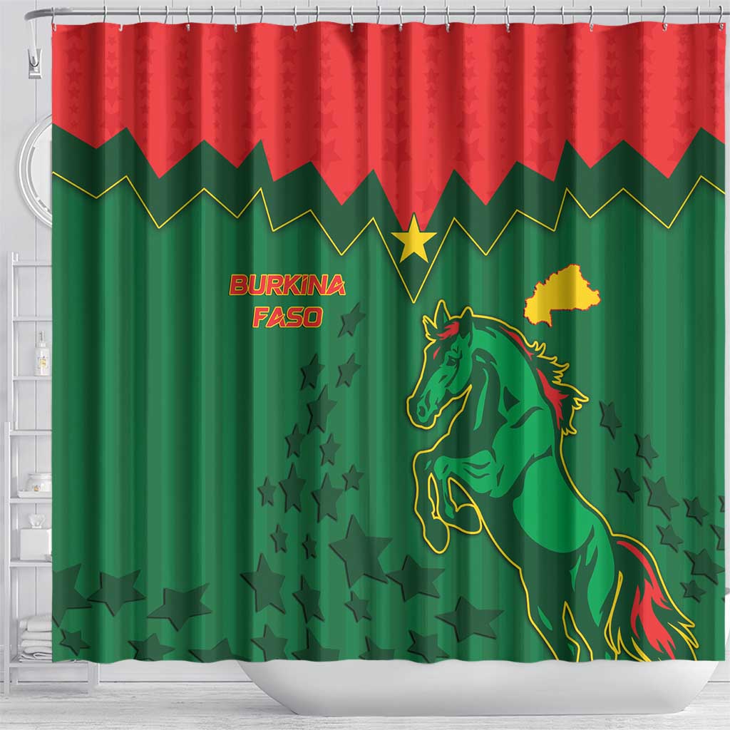 Football Burkina Faso Shower Curtain Rising Star And Horse Sport Style - Wonder Print Shop