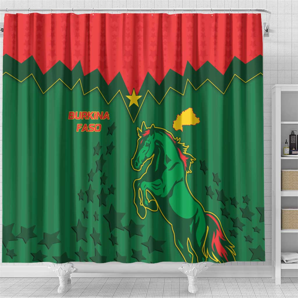 Football Burkina Faso Shower Curtain Rising Star And Horse Sport Style - Wonder Print Shop