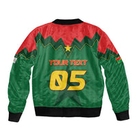 Custom Football Burkina Faso Sleeve Zip Bomber Jacket Rising Star And Horse Sport Style - Wonder Print Shop