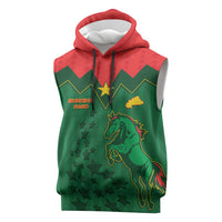 Custom Football Burkina Faso Sleeveless Hoodie Rising Star And Horse Sport Style - Wonder Print Shop