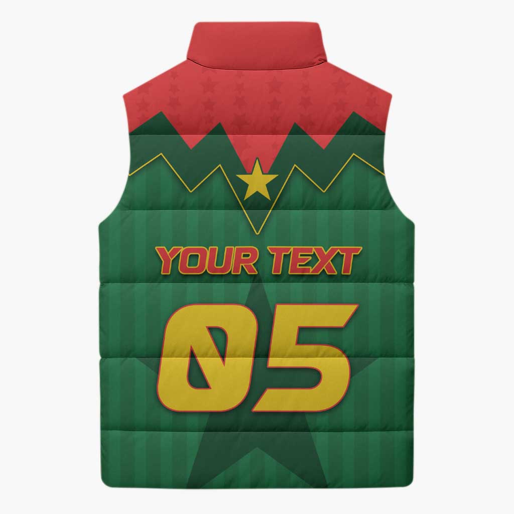 Custom Football Burkina Faso Sleeveless Puffer Jacket Rising Star And Horse Sport Style - Wonder Print Shop