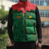 Custom Football Burkina Faso Sleeveless Puffer Jacket Rising Star And Horse Sport Style - Wonder Print Shop