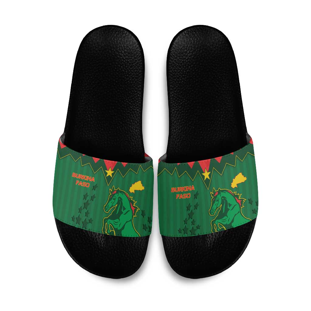 Football Burkina Faso Slide Sandals Rising Star And Horse Sport Style - Wonder Print Shop