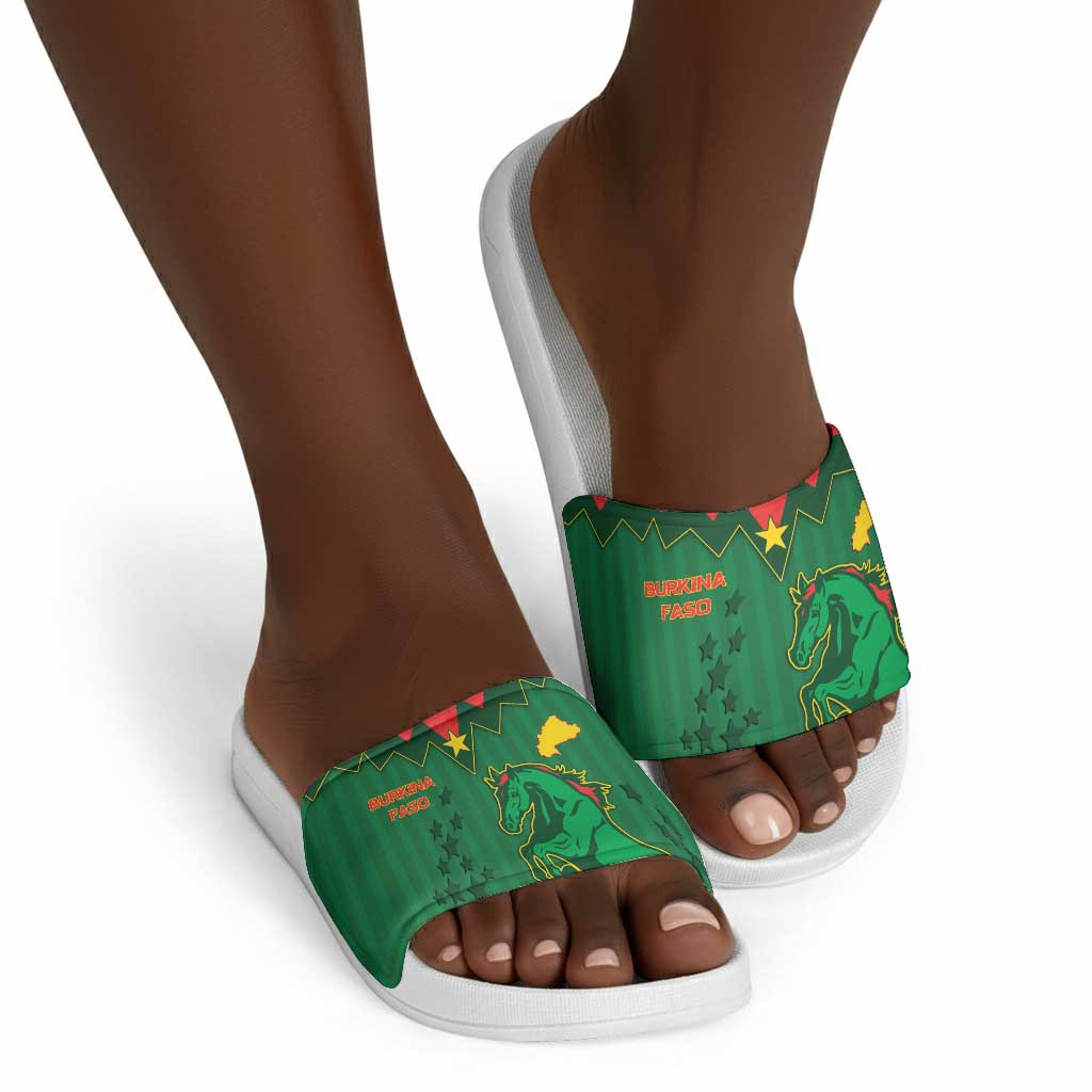 Football Burkina Faso Slide Sandals Rising Star And Horse Sport Style - Wonder Print Shop