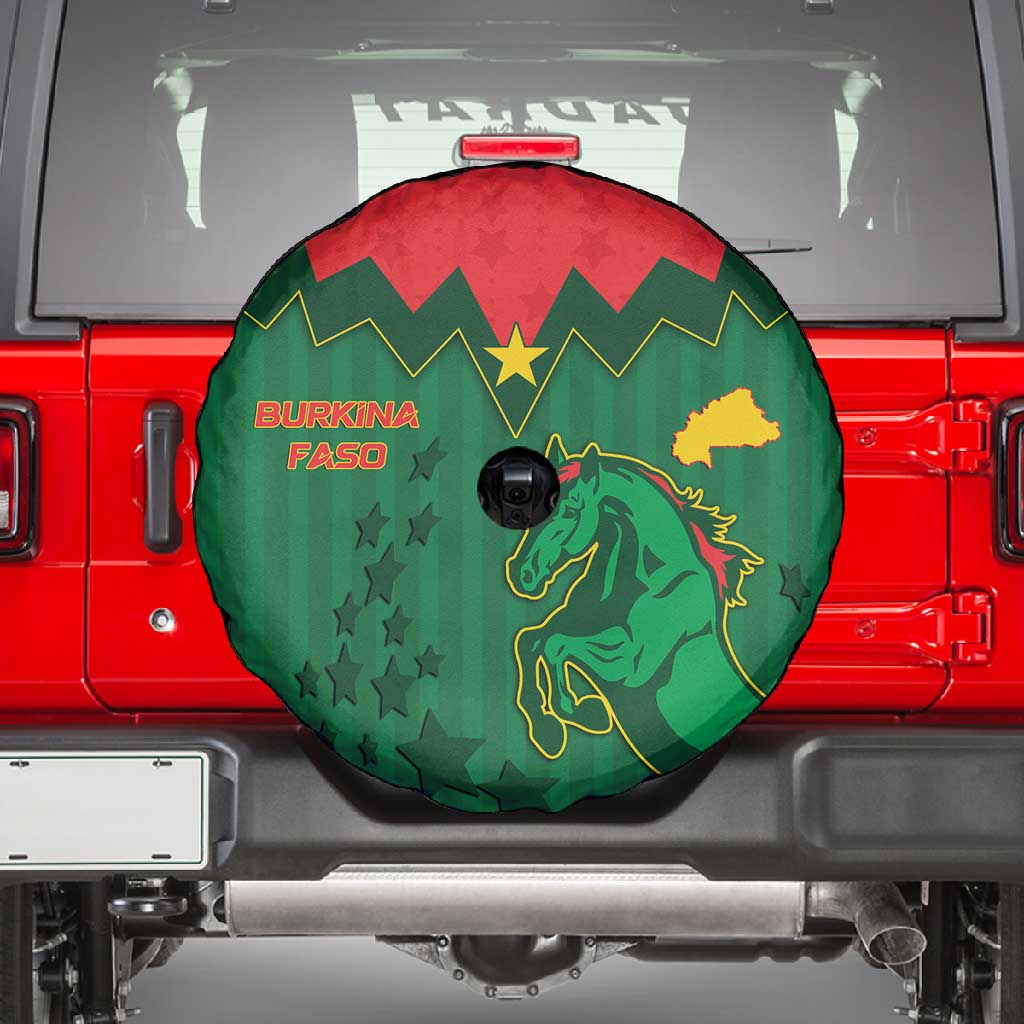 Football Burkina Faso Spare Tire Cover Rising Star And Horse Sport Style - Wonder Print Shop
