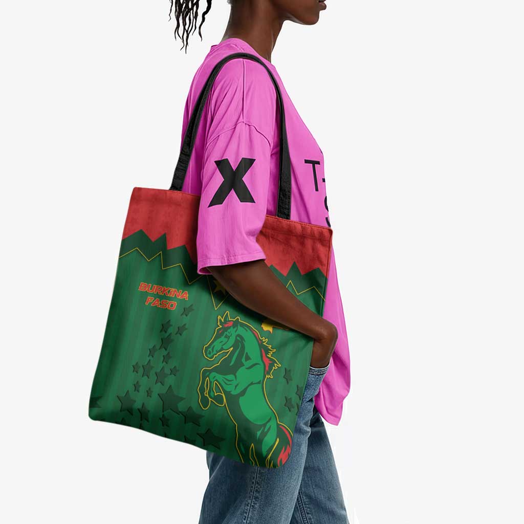 Football Burkina Faso Tote Bag Rising Star And Horse Sport Style - Wonder Print Shop