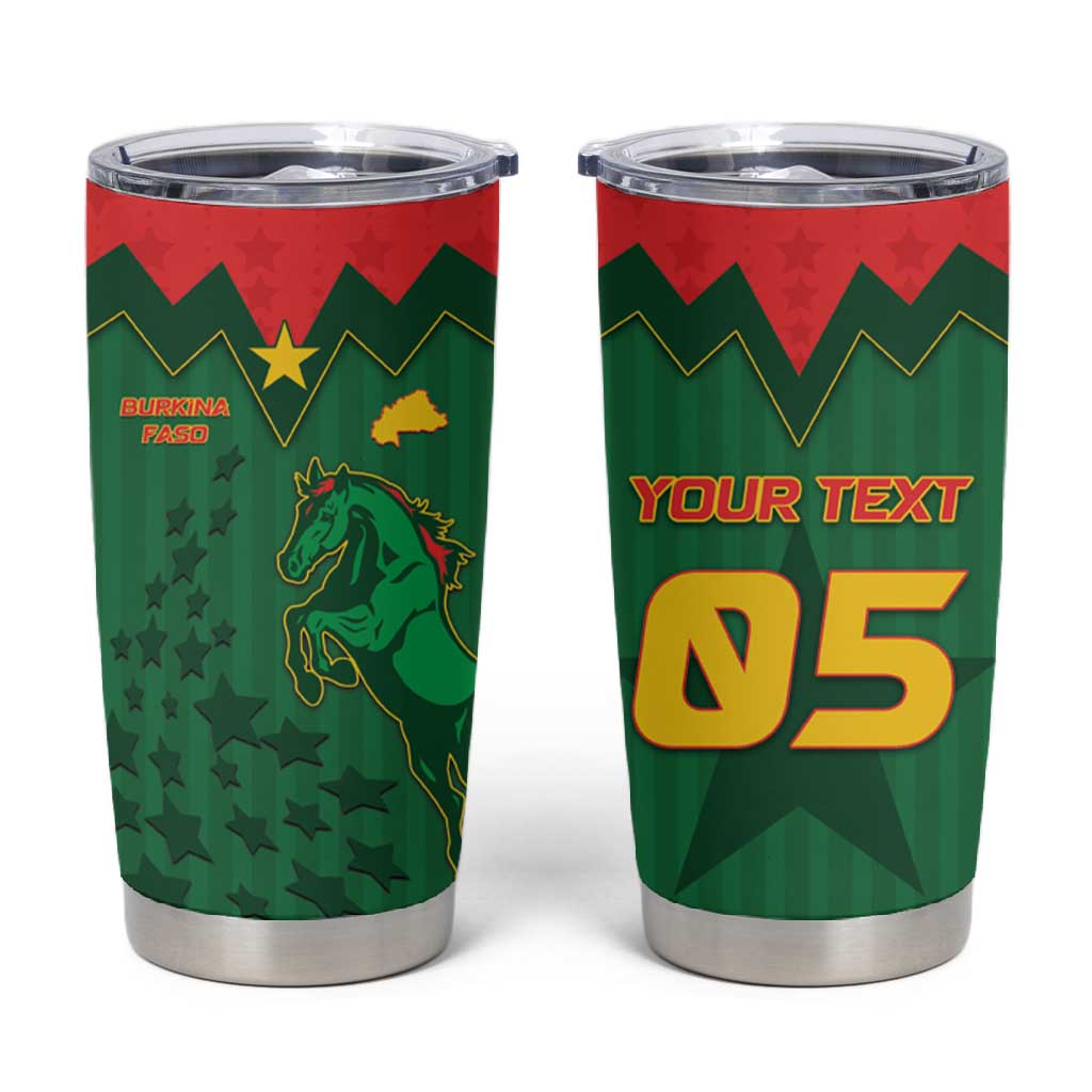 Custom Football Burkina Faso Tumbler Cup Rising Star And Horse Sport Style - Wonder Print Shop