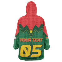 Custom Football Burkina Faso Wearable Blanket Hoodie Rising Star And Horse Sport Style - Wonder Print Shop
