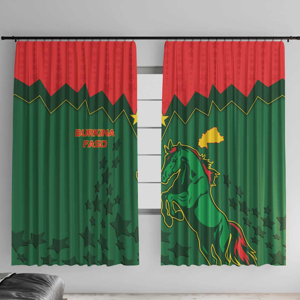 Football Burkina Faso Window Curtain Rising Star And Horse Sport Style - Wonder Print Shop