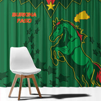 Football Burkina Faso Window Curtain Rising Star And Horse Sport Style - Wonder Print Shop