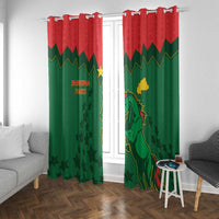 Football Burkina Faso Window Curtain Rising Star And Horse Sport Style - Wonder Print Shop