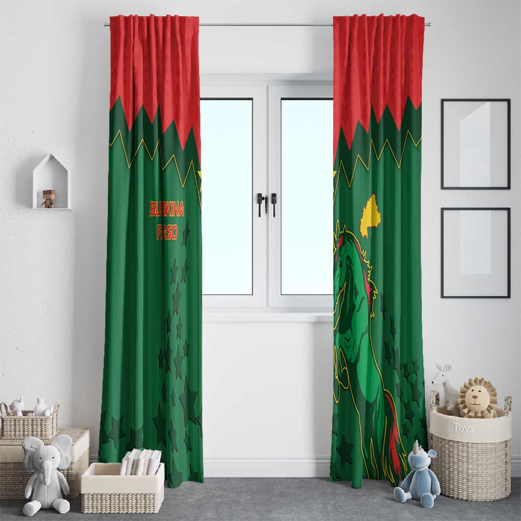 Football Burkina Faso Window Curtain Rising Star And Horse Sport Style - Wonder Print Shop
