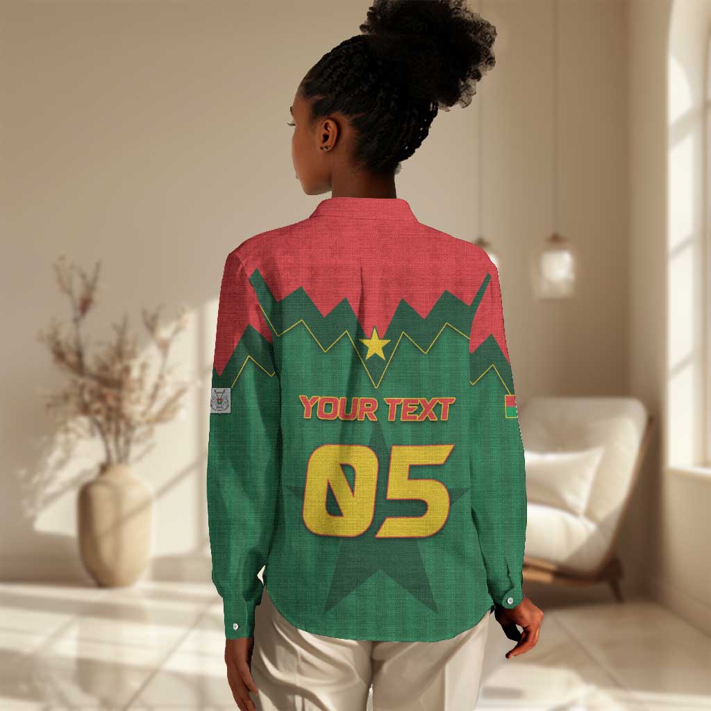 Custom Football Burkina Faso Women Casual Shirt Rising Star And Horse Sport Style - Wonder Print Shop