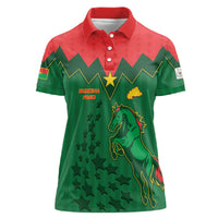 Custom Football Burkina Faso Women Polo Shirt Rising Star And Horse Sport Style - Wonder Print Shop