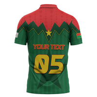 Custom Football Burkina Faso Zipper Polo Shirt Rising Star And Horse Sport Style - Wonder Print Shop