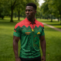 Custom Football Burkina Faso Zipper Polo Shirt Rising Star And Horse Sport Style - Wonder Print Shop