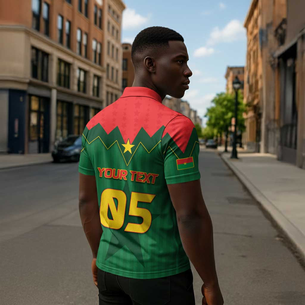 Custom Football Burkina Faso Zipper Polo Shirt Rising Star And Horse Sport Style - Wonder Print Shop