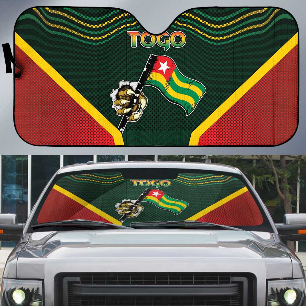 Togo Auto Sun Shade Lion Claw Flag Sport Style - Wonder Print Shop