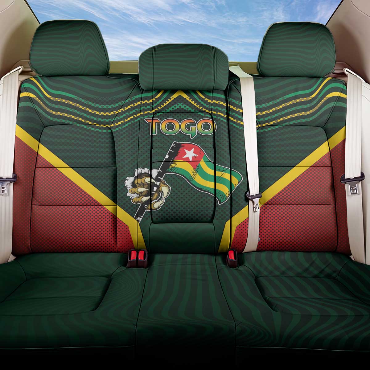 Togo Back Car Seat Cover Lion Claw Flag Sport Style - Wonder Print Shop