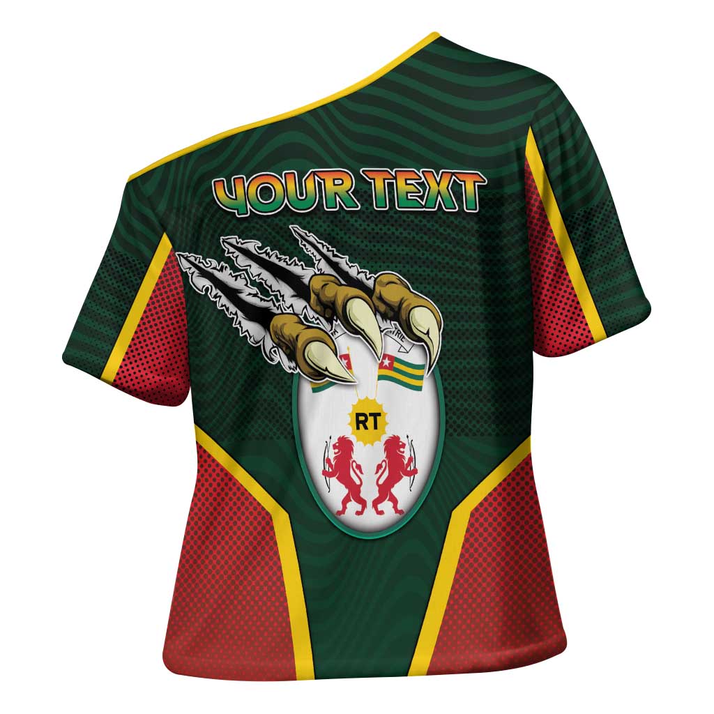 Personalized Togo Cross Shoulder Shirt Lion Claw Flag Sport Style - Wonder Print Shop