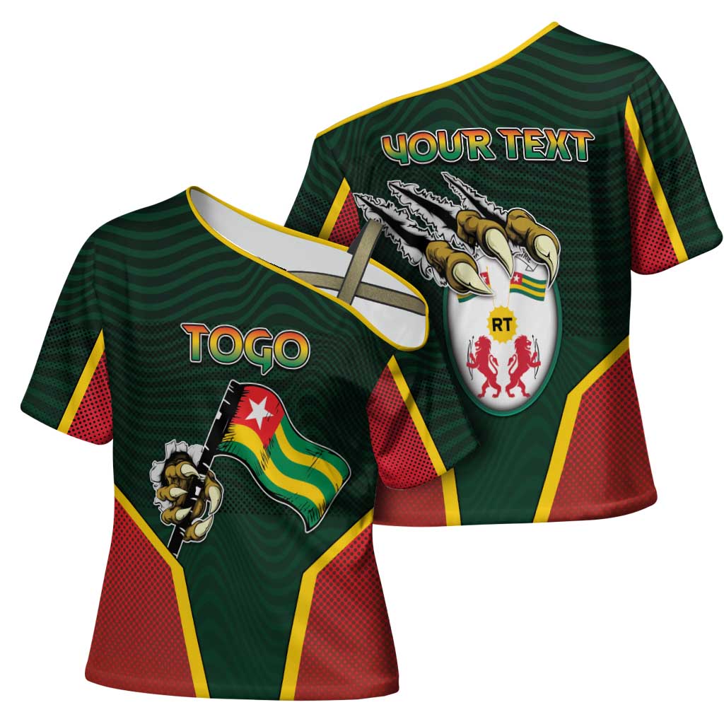 Personalized Togo Cross Shoulder Shirt Lion Claw Flag Sport Style - Wonder Print Shop