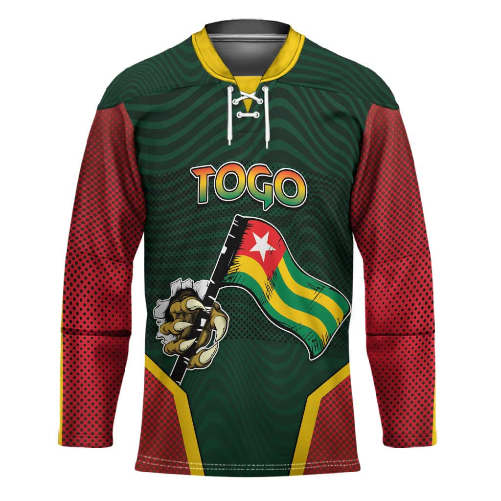 Personalized Togo Hockey Jersey Lion Claw Flag Sport Style - Wonder Print Shop